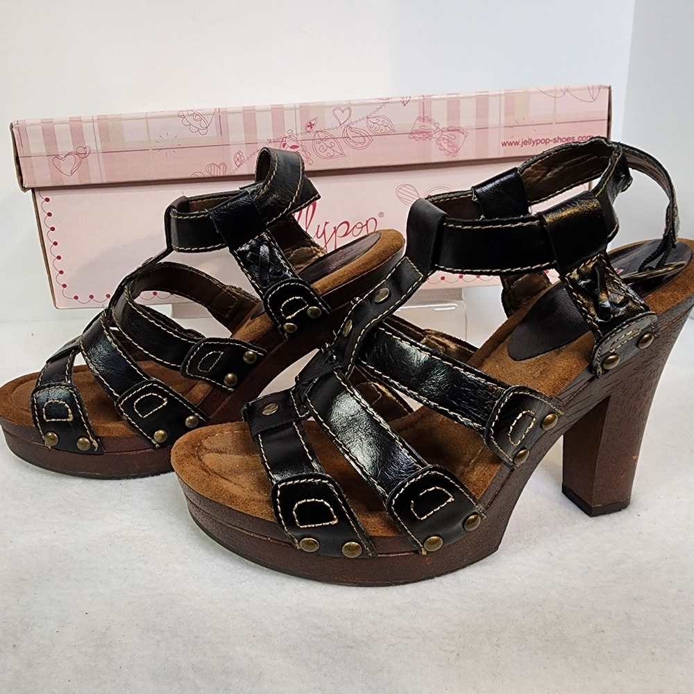 Jellypop Jamesy Sandals, Black, Size 6